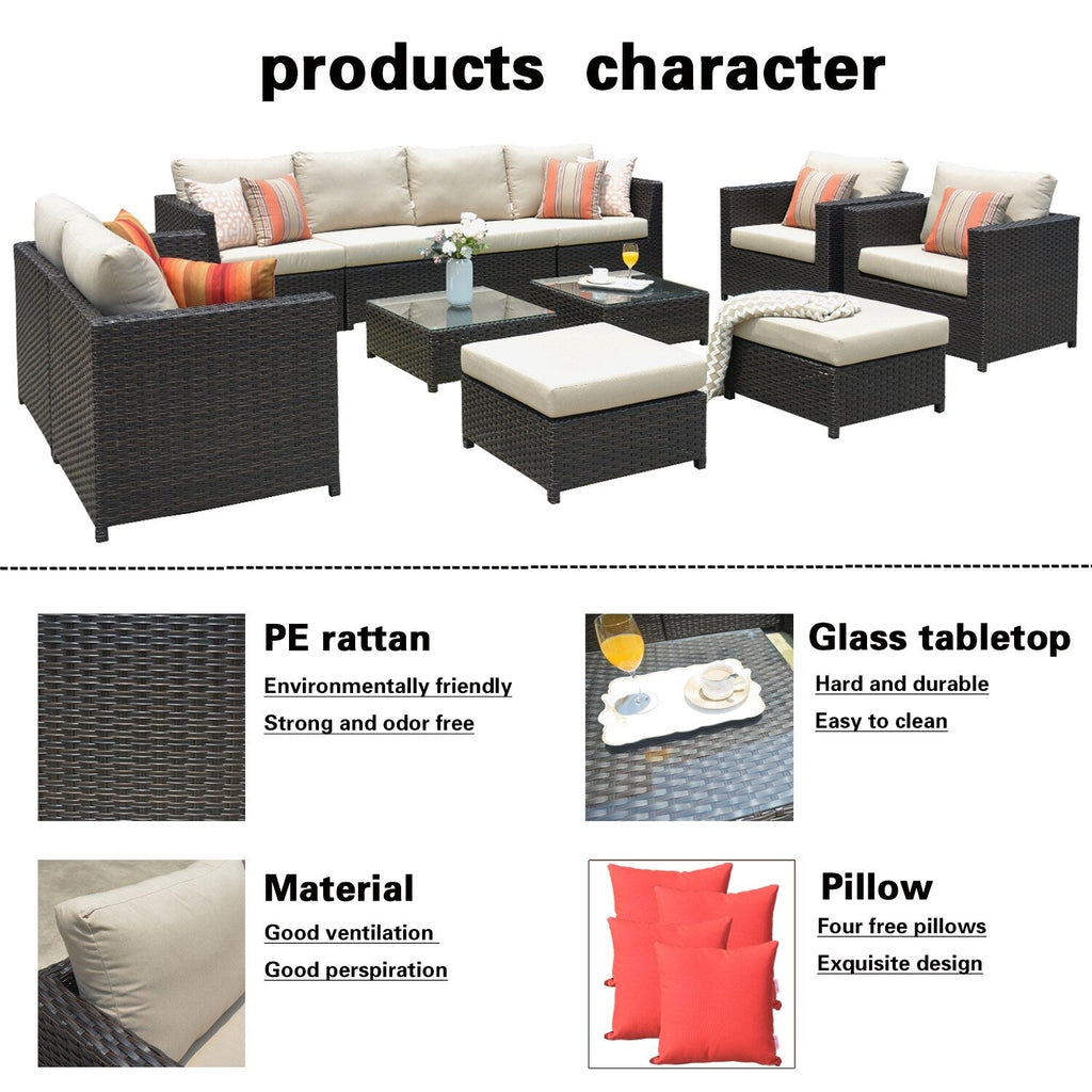Ensemble de 12 meubles de patio OVIOS en tissu Sunbrella et oléfine