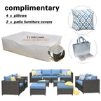Ensemble de 12 meubles de patio OVIOS en tissu Sunbrella et oléfine