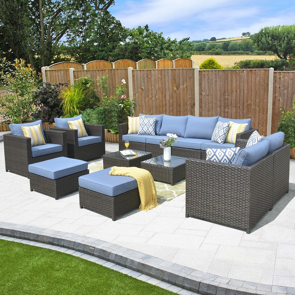 Ensemble de 12 meubles de patio OVIOS en tissu Sunbrella et oléfine