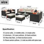 Ensemble de 12 meubles de patio OVIOS en tissu Sunbrella et oléfine