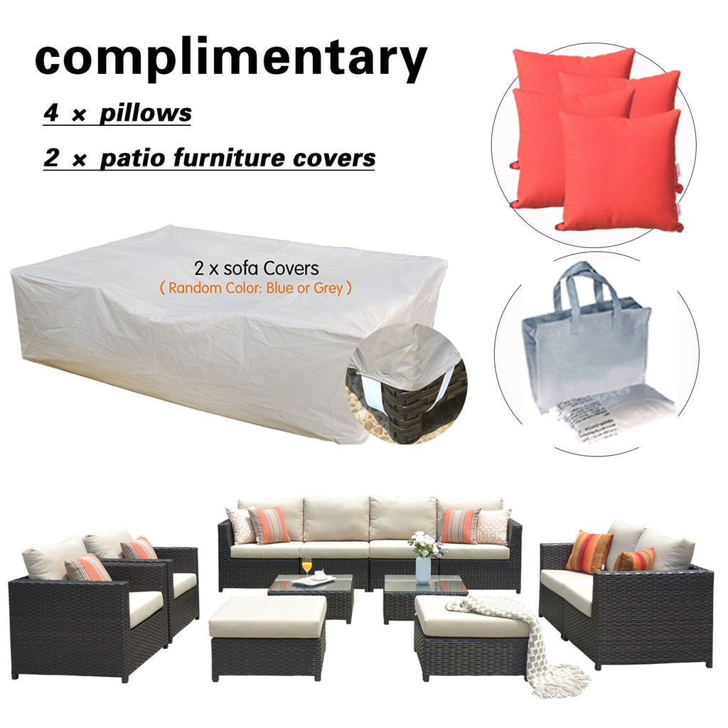 Ensemble de 12 meubles de patio OVIOS en tissu Sunbrella et oléfine