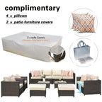 Ensemble de 12 meubles de patio OVIOS en tissu Sunbrella et oléfine