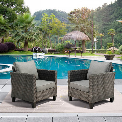 Ensemble de chaises de conversation en osier pour patio extérieur OVIOS