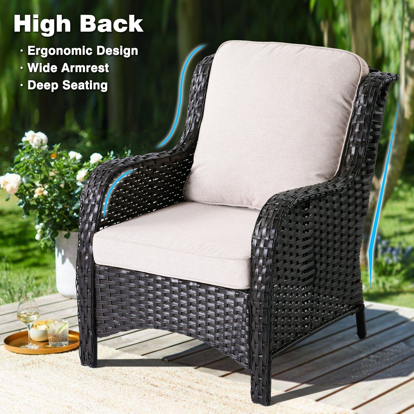 Ensemble de 2 chaises de patio en osier OVIOS