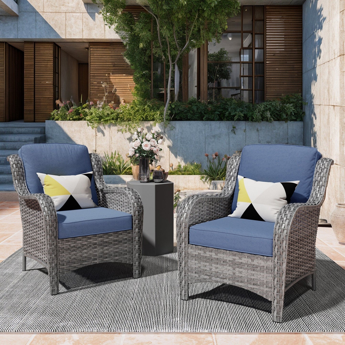 Ensemble de 2 chaises de patio en osier OVIOS