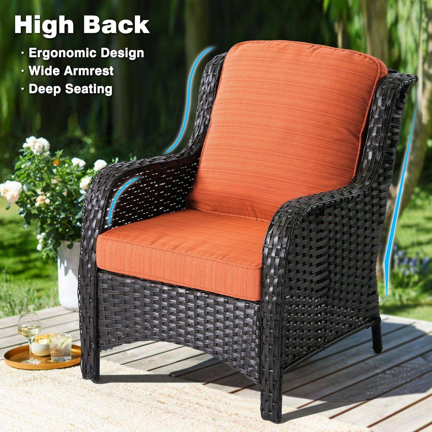 Ensemble de 2 chaises de patio en osier OVIOS
