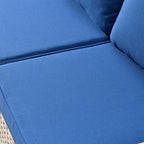 Ensemble de 3 chaises pivotantes en osier pour patio OVIOS, adaptées aux animaux de compagnie