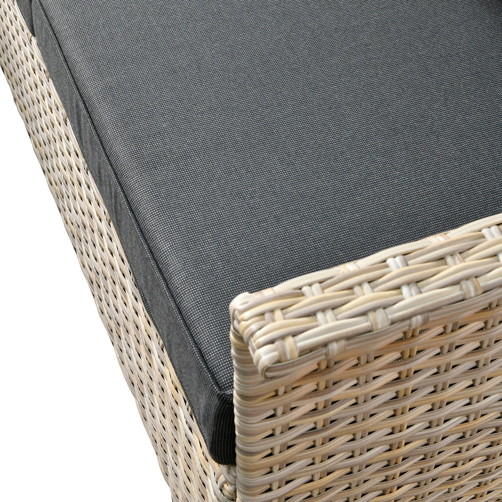 Ensemble de 3 chaises pivotantes en osier pour patio OVIOS, adaptées aux animaux de compagnie