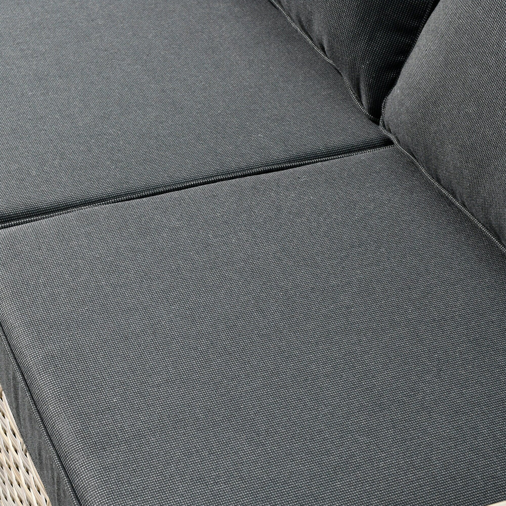 Ensemble de 3 chaises pivotantes en osier pour patio OVIOS, adaptées aux animaux de compagnie