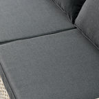Ensemble de 3 chaises pivotantes en osier pour patio OVIOS, adaptées aux animaux de compagnie