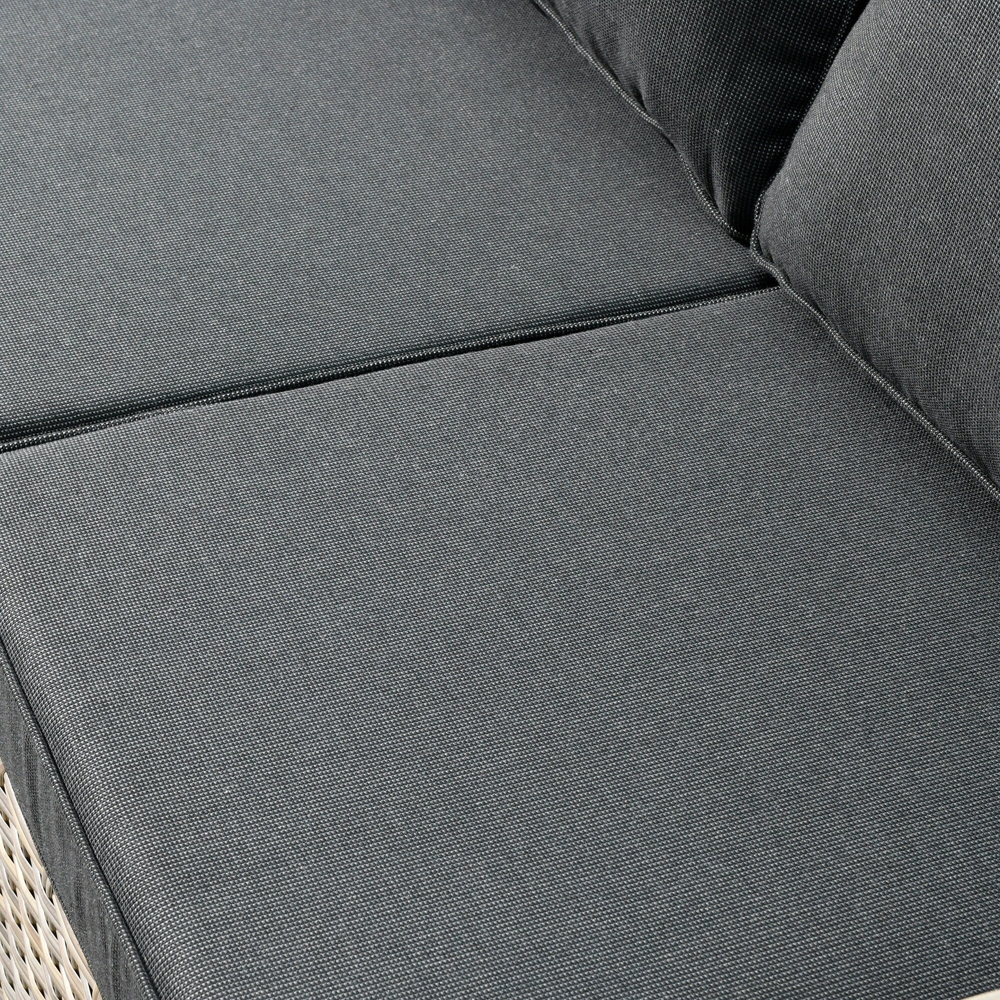 Ensemble de 3 chaises pivotantes en osier pour patio OVIOS, adaptées aux animaux de compagnie