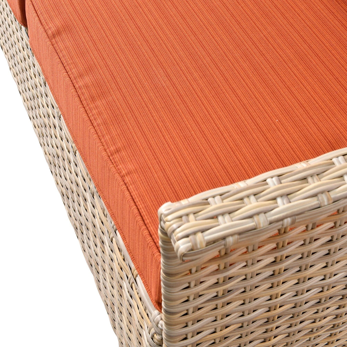 Ensemble de 3 chaises pivotantes en osier pour patio OVIOS, adaptées aux animaux de compagnie