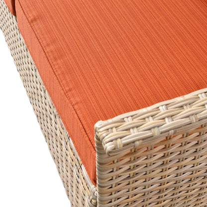 Ensemble de 3 chaises pivotantes en osier pour patio OVIOS, adaptées aux animaux de compagnie