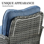 Ensemble de 3 chaises pivotantes en osier pour patio OVIOS, adaptées aux animaux de compagnie