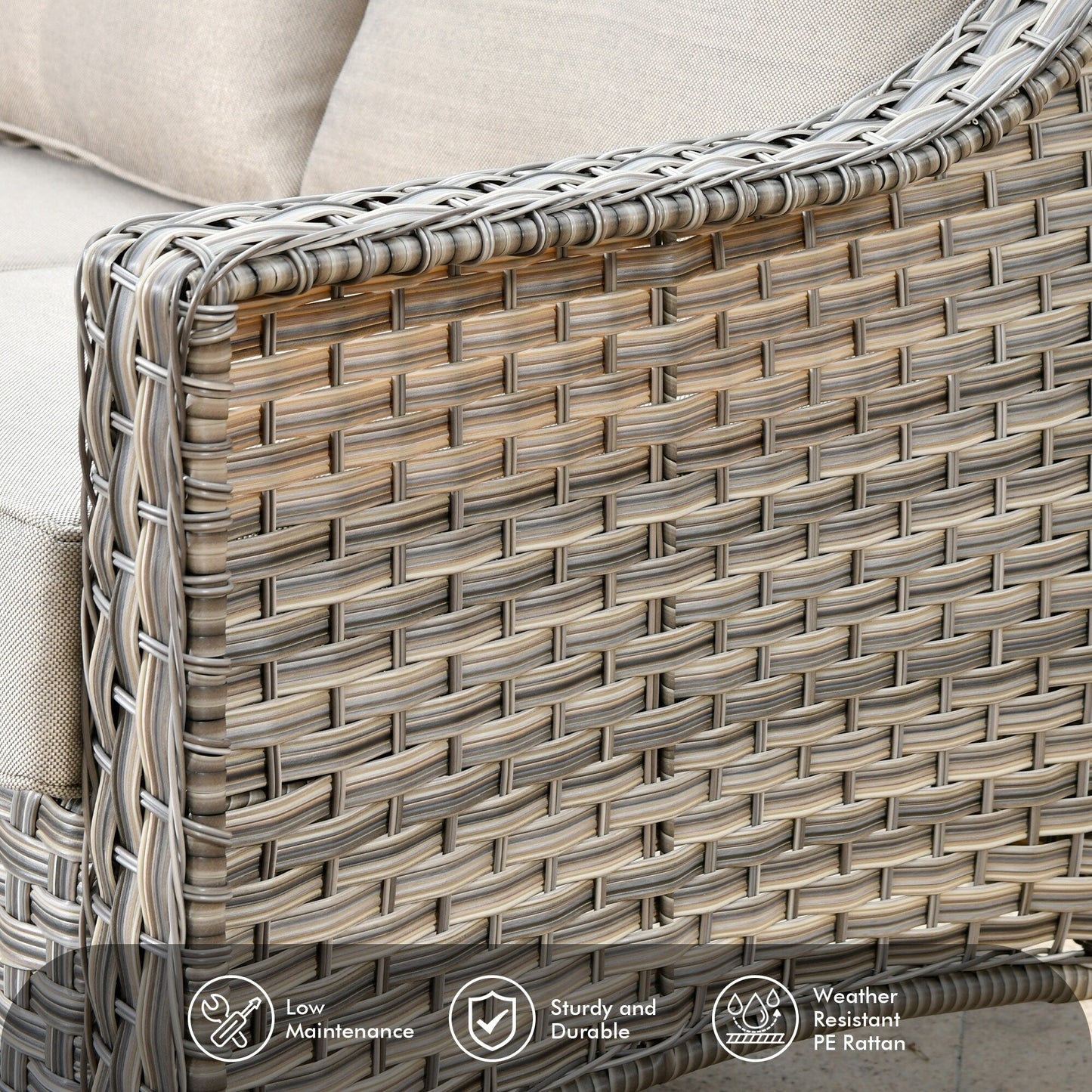 Ensemble de 5 chaises pivotantes d'extérieur en osier OVIOS avec table à énergie solaire
