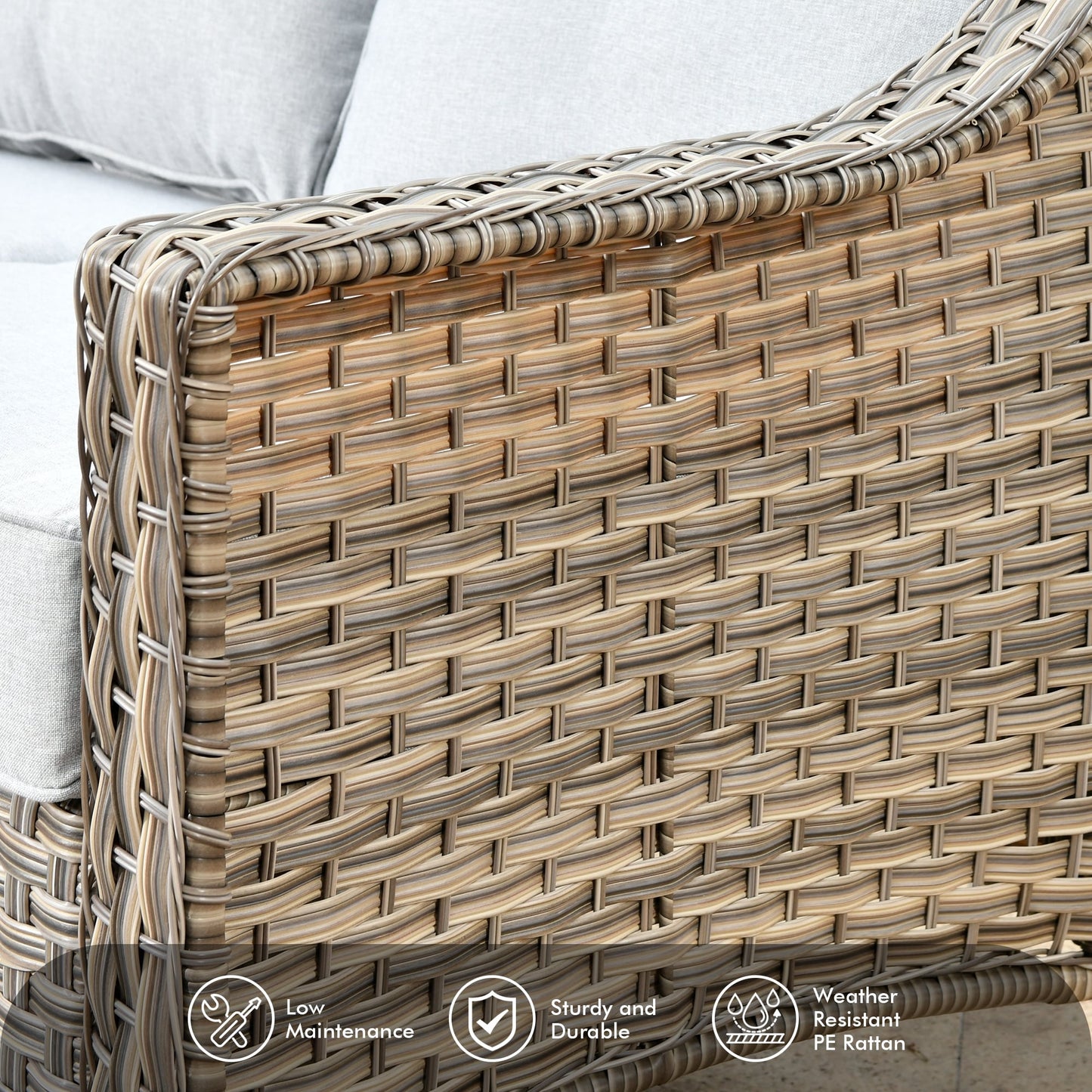 Ensemble de 5 chaises pivotantes d'extérieur en osier OVIOS avec table à énergie solaire