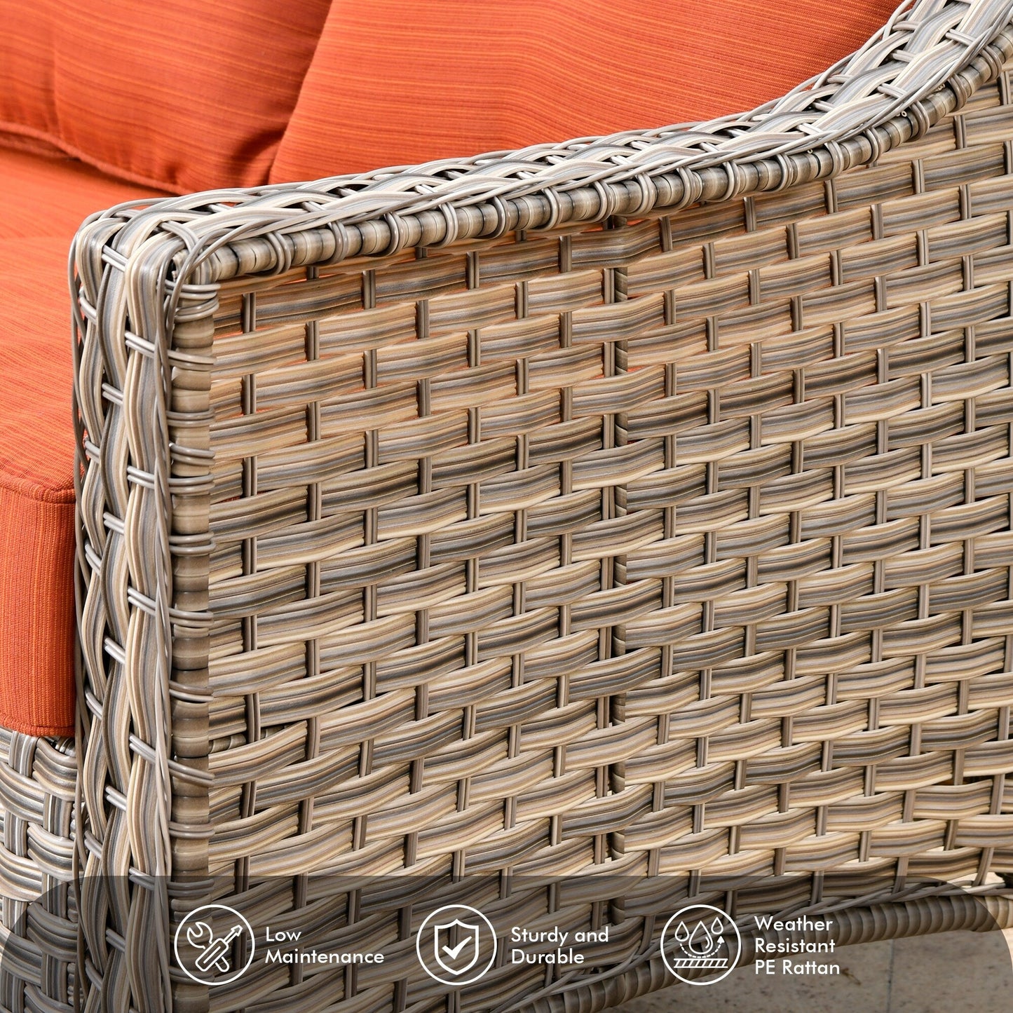 Ensemble de 5 chaises pivotantes d'extérieur en osier OVIOS avec table à énergie solaire