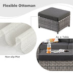 Ensemble de 6 pièces de meubles de patio en osier OVIOS avec causeuse et conversation