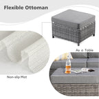 Ensemble de 6 pièces de meubles de patio en osier OVIOS avec causeuse et conversation