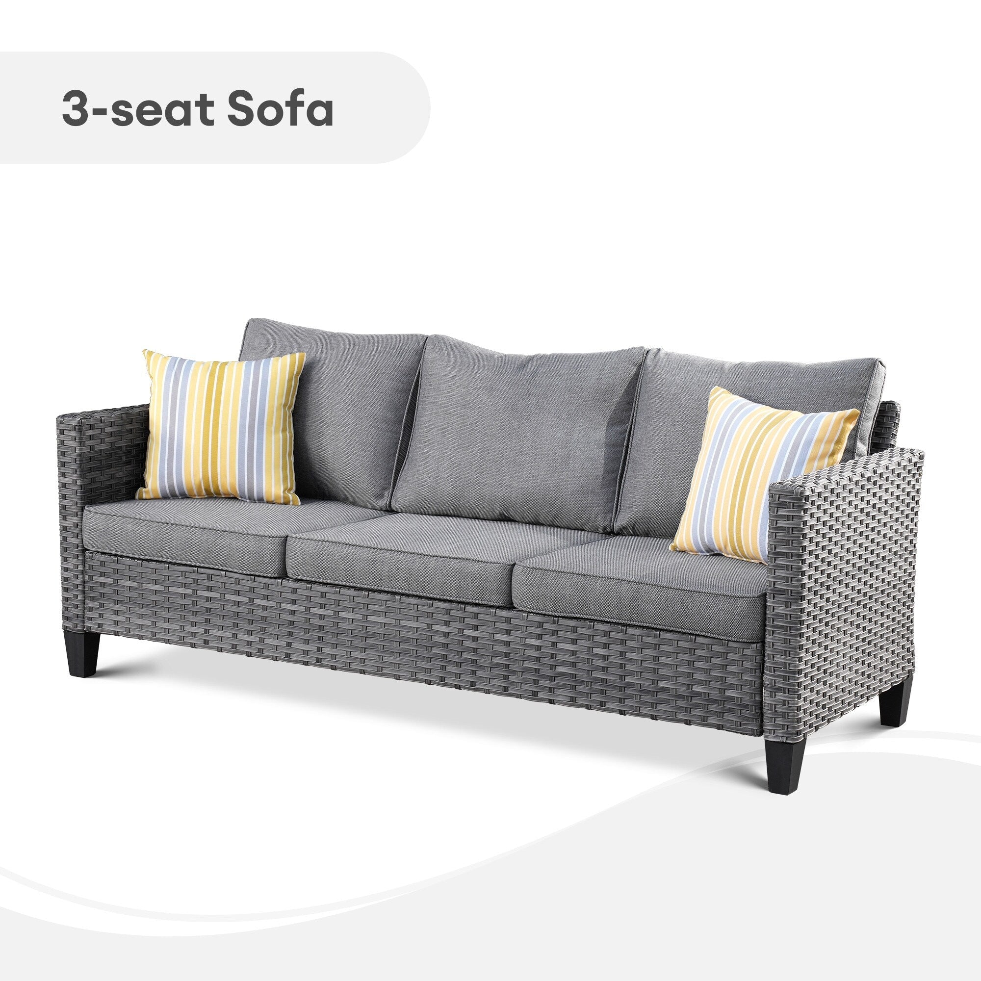 Ensemble de 6 pièces de meubles de patio en osier OVIOS avec causeuse et conversation