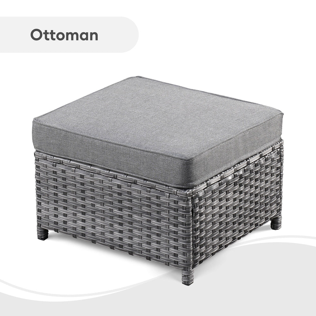 Ensemble de 6 pièces de meubles de patio en osier OVIOS avec causeuse et conversation