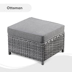 Ensemble de 6 pièces de meubles de patio en osier OVIOS avec causeuse et conversation