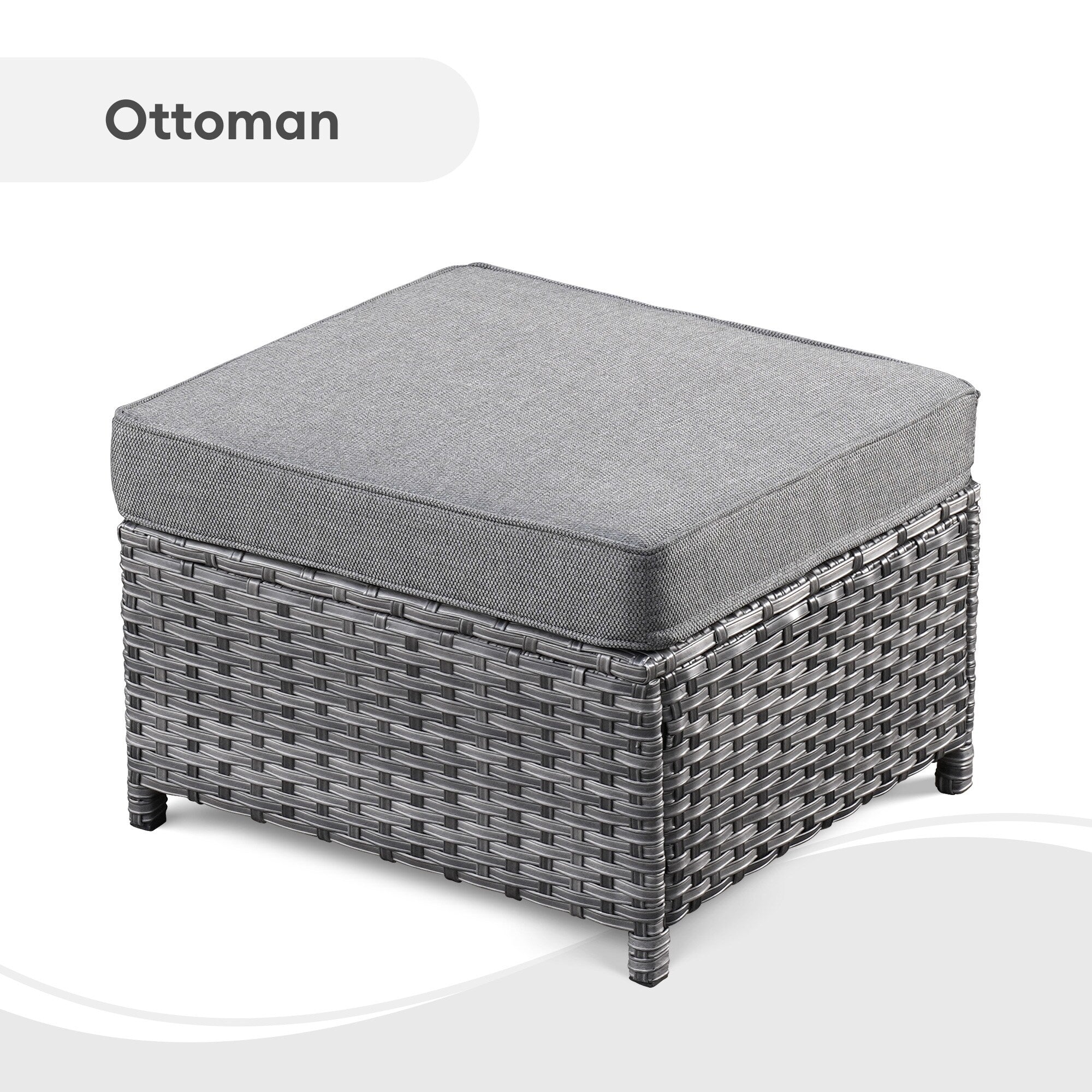 Ensemble de 6 pièces de meubles de patio en osier OVIOS avec causeuse et conversation