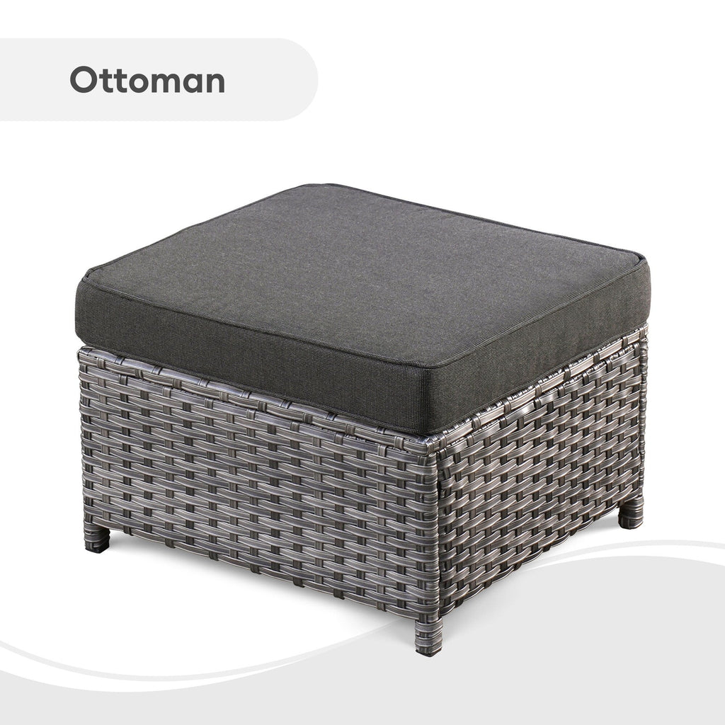 Ensemble de 6 pièces de meubles de patio en osier OVIOS avec causeuse et conversation