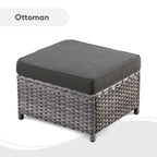Ensemble de 6 pièces de meubles de patio en osier OVIOS avec causeuse et conversation