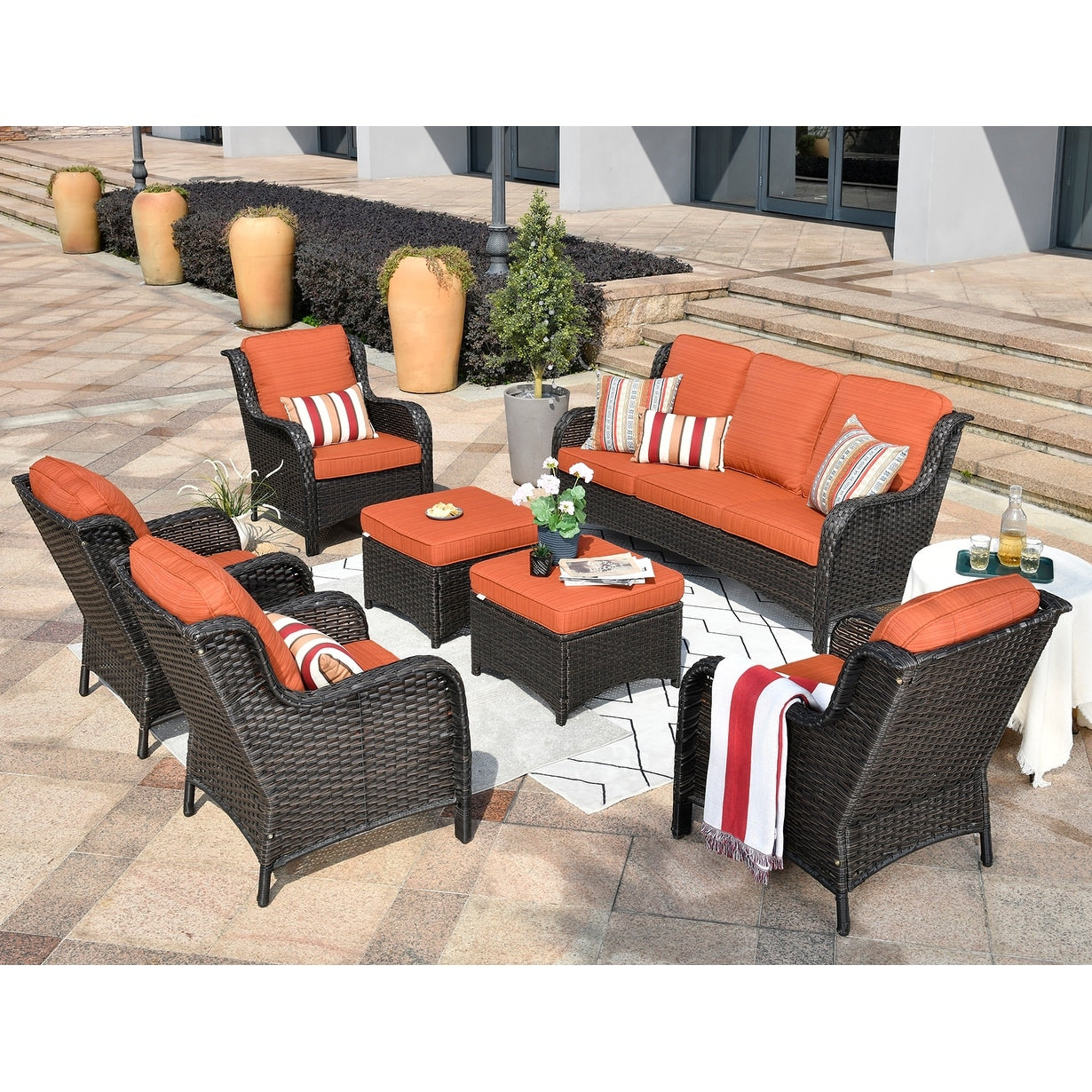 Ensemble de meubles de patio OVIOS 7 pièces