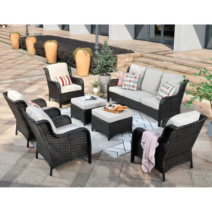 Ensemble de meubles de patio OVIOS 7 pièces