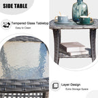 Ensemble de meubles de patio OVIOS 7 pièces en osier avec chaises pivotantes à bascule