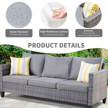 Ensemble de conversation extérieur en osier OVIOS 7 pièces pour patio