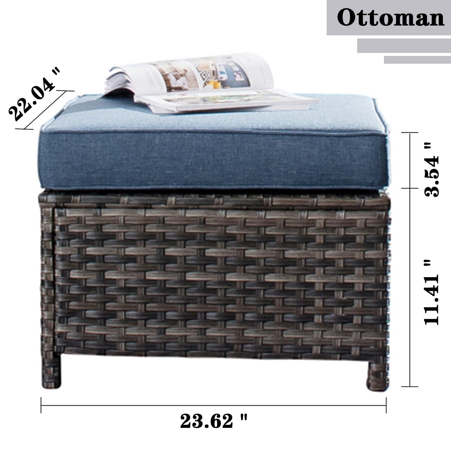 Ensemble de conversation extérieur en osier OVIOS 7 pièces pour patio