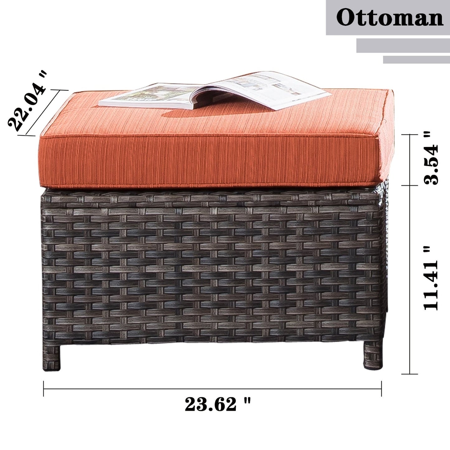 Ensemble de conversation extérieur en osier OVIOS 7 pièces pour patio