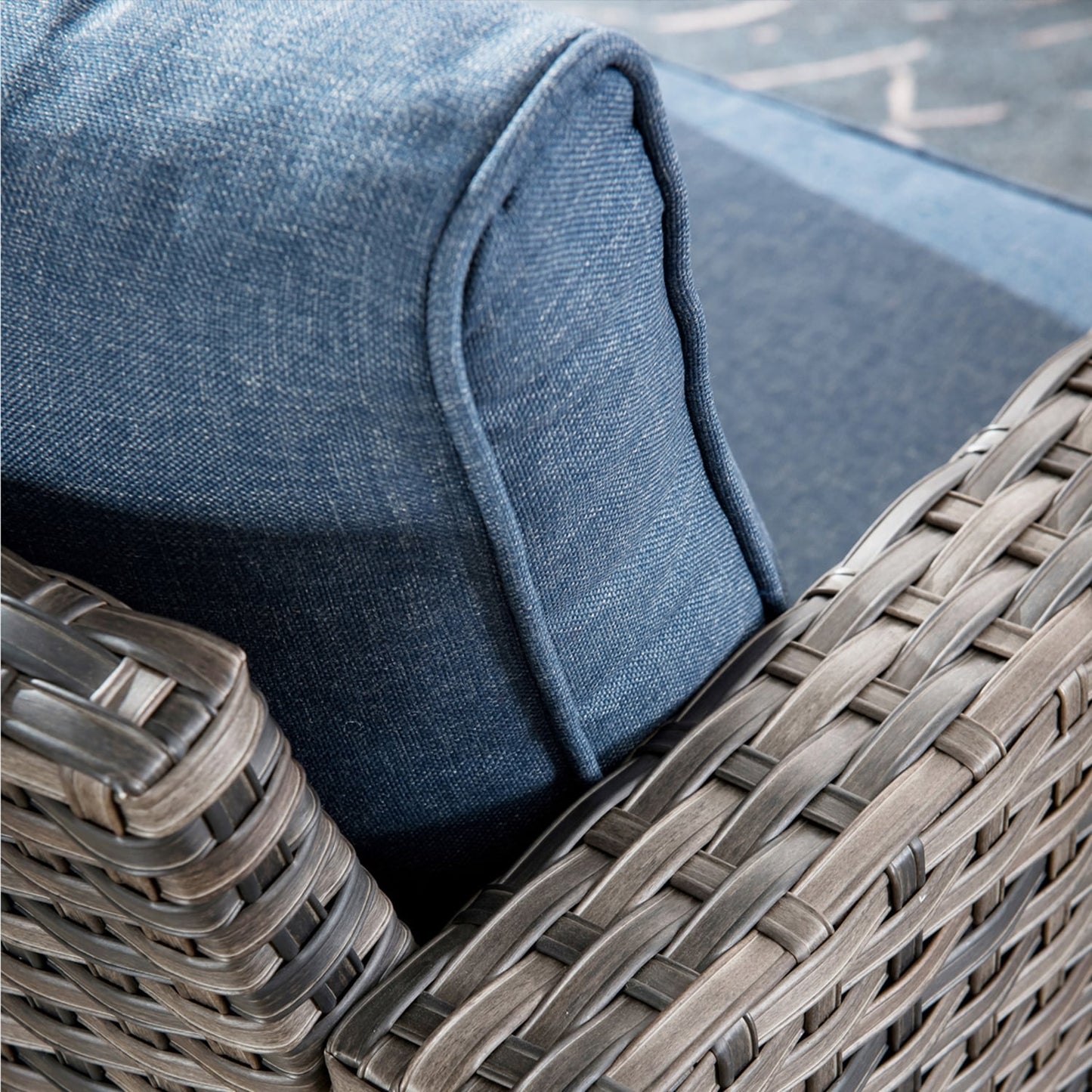 Ensemble de conversation extérieur en osier OVIOS 7 pièces pour patio