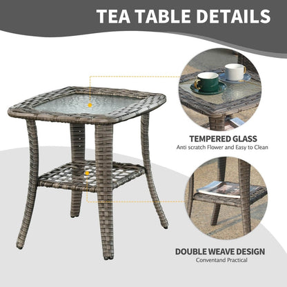 Ensemble de meubles de patio OVIOS 8 pièces en osier avec chaises pivotantes