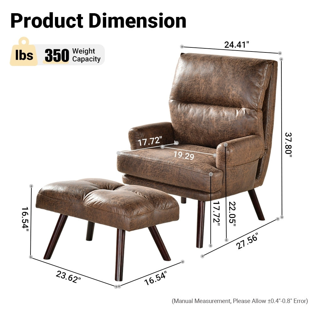 Fauteuil inclinable réglable OVIOS avec pouf