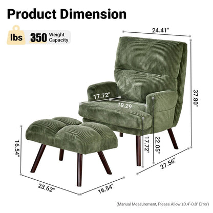 Fauteuil inclinable réglable OVIOS avec pouf