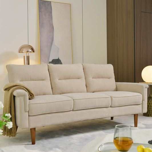 Canapé d'intérieur OVIOS avec coussin moelleux et pieds en bois