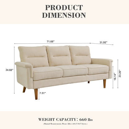 Canapé d'intérieur OVIOS avec coussin moelleux et pieds en bois