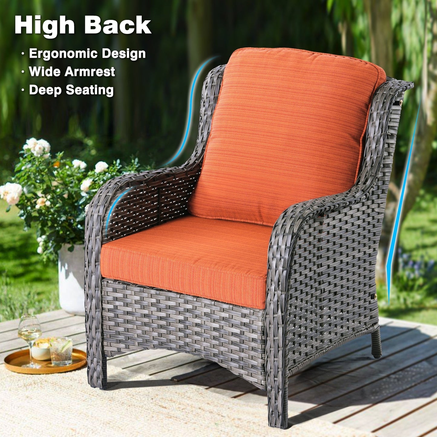 Ensemble de 2 chaises de patio en osier OVIOS