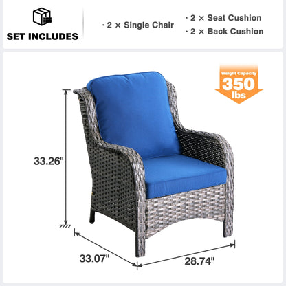 Ensemble de 2 chaises de patio en osier OVIOS