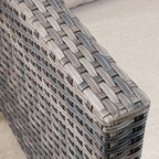 Ensemble de meubles de patio OVIOS 7 pièces en osier avec chaises pivotantes à bascule