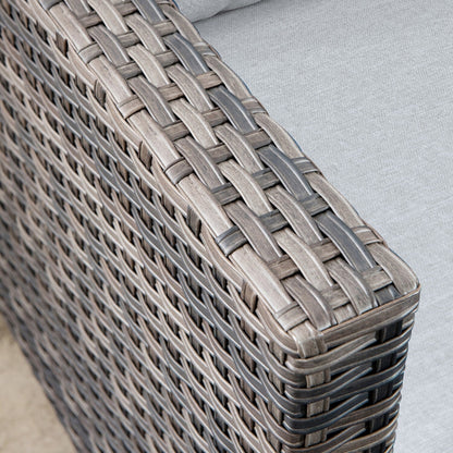 Ensemble de meubles de patio OVIOS 7 pièces en osier avec chaises pivotantes à bascule