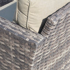 Ensemble de meubles de patio OVIOS 7 pièces en osier avec chaises pivotantes à bascule
