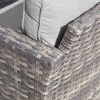 Ensemble de meubles de patio OVIOS 7 pièces en osier avec chaises pivotantes à bascule