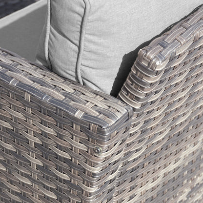 Ensemble de meubles de patio OVIOS 7 pièces en osier avec chaises pivotantes à bascule