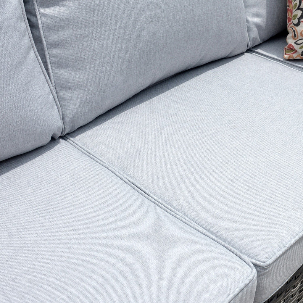 Ensemble de meubles de patio OVIOS 7 pièces en osier avec chaises pivotantes à bascule