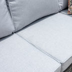 Ensemble de meubles de patio OVIOS 7 pièces en osier avec chaises pivotantes à bascule